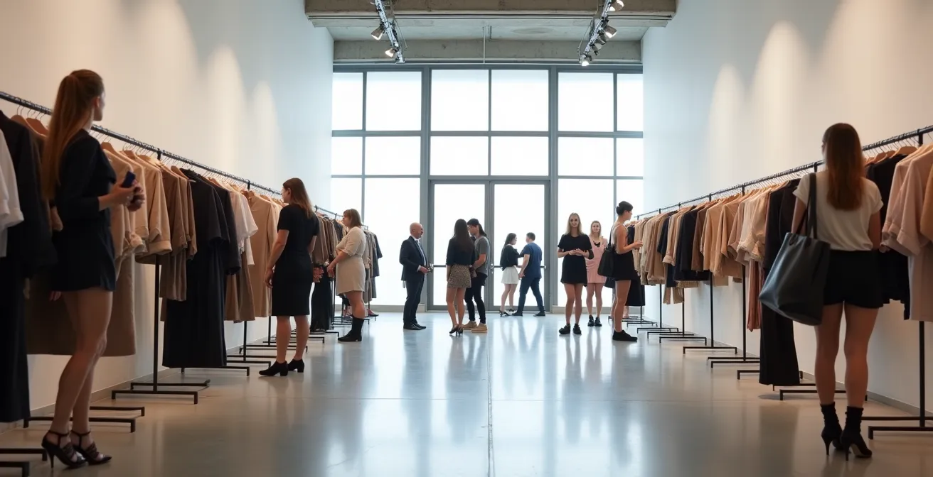 Atmosphäre während der Berlin Fashion Week mit Pop-up Stores und Shopping