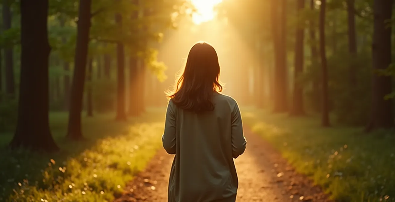 Achtsamer Spaziergang im deutschen Wald für strahlenden Teint