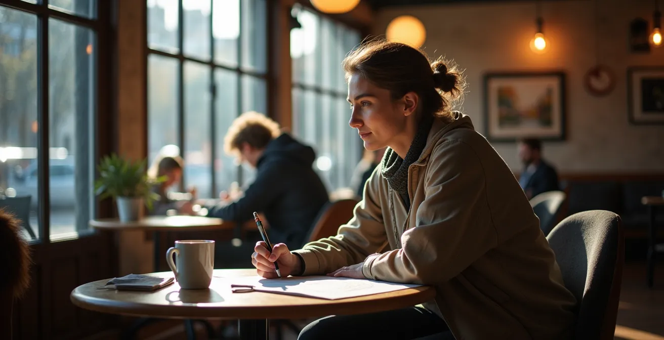 Kreative Szene am Mainufer mit Galerien und Design-Cafés in Frankfurt