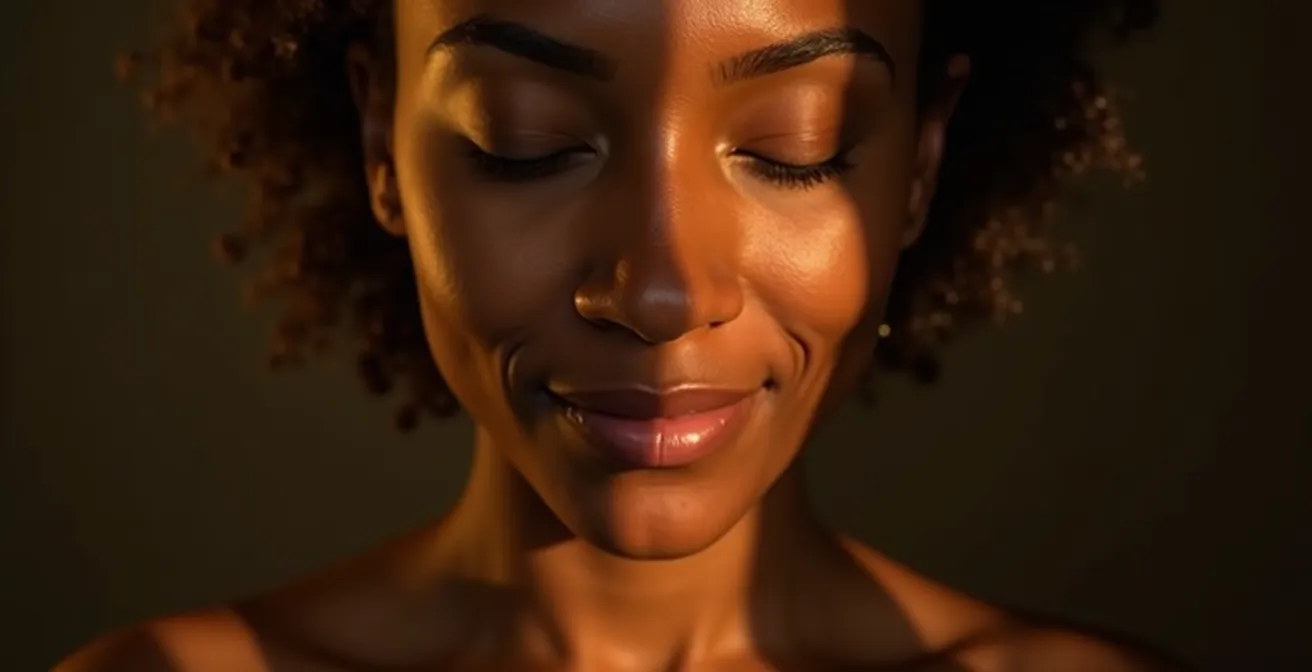 Nahaufnahme eines friedlichen Gesichts mit geschlossenen Augen