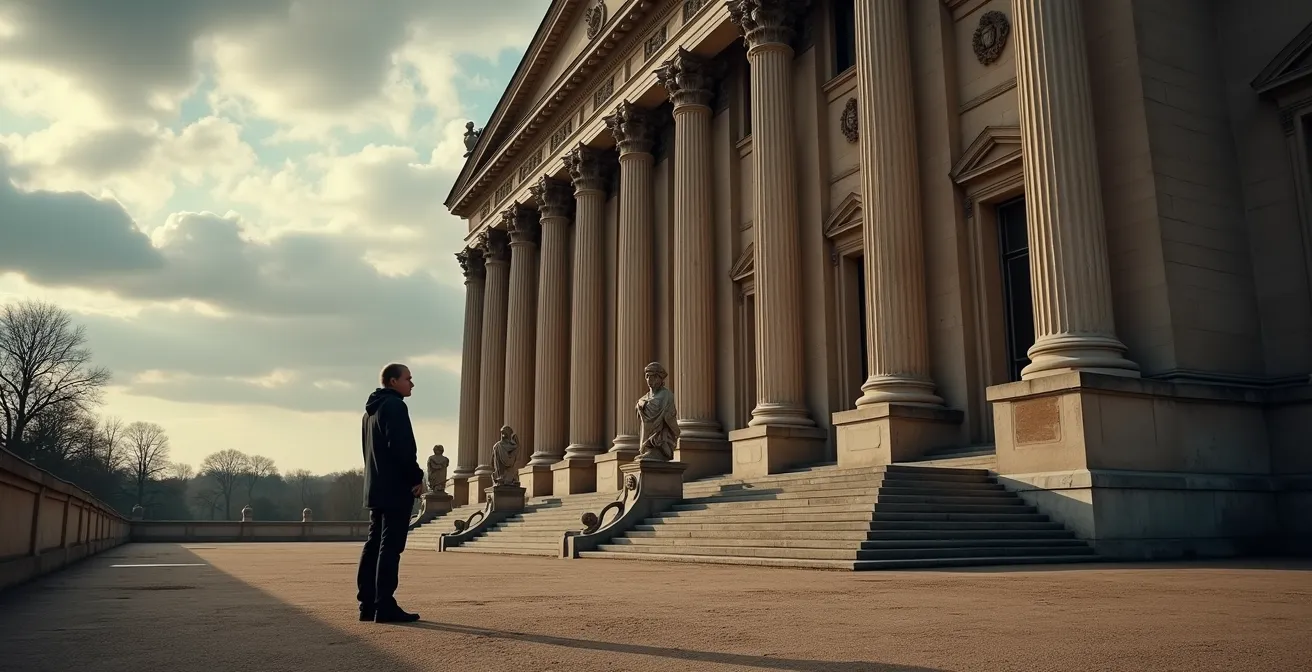 Monumentale Barockfassade des Neuen Palais als Symbol der Staatsräson Friedrichs