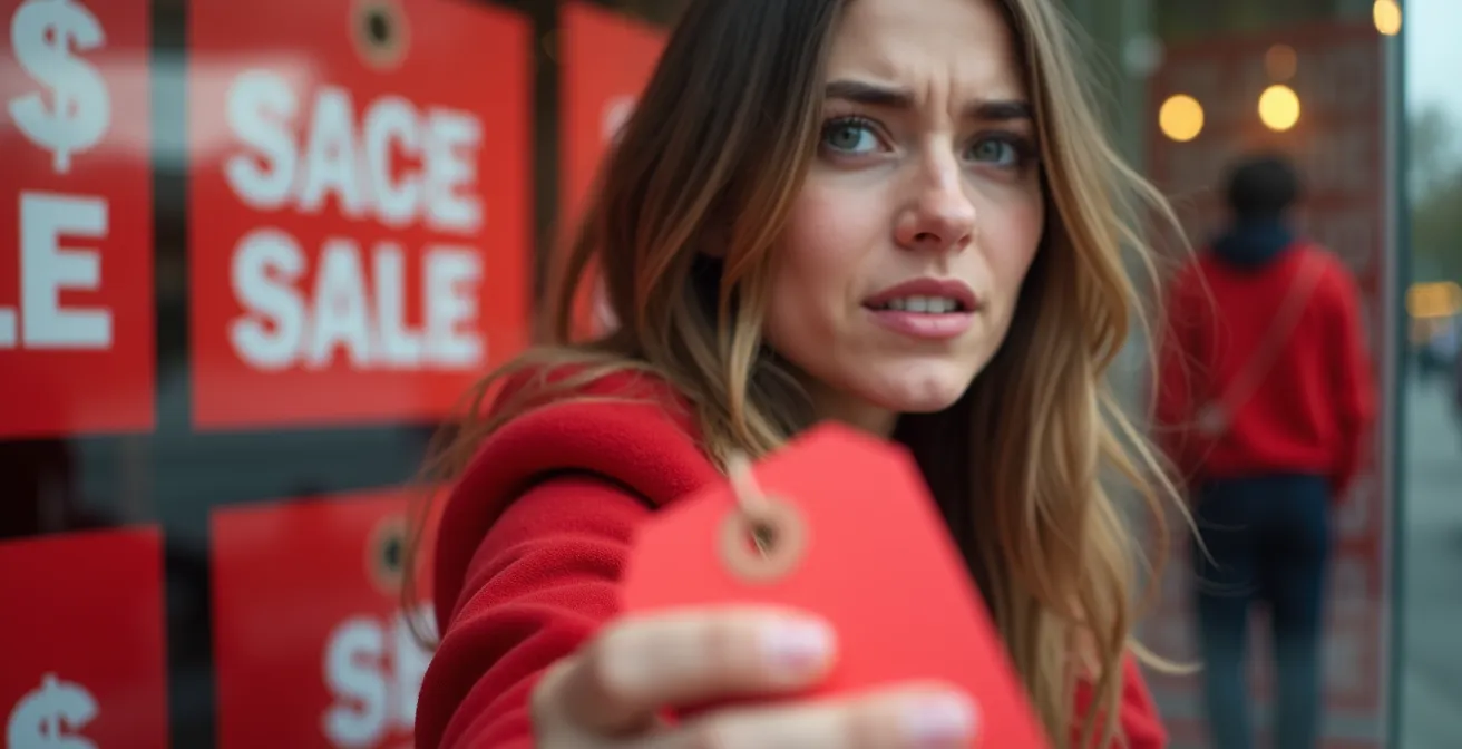 Abstrakte Darstellung psychologischer Verkaufsmanipulationen im Einzelhandel