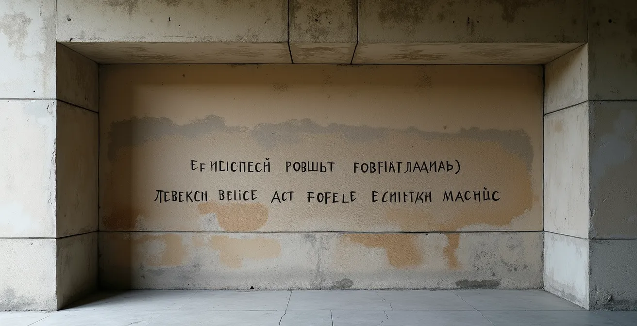 Kyrillische Inschriften sowjetischer Soldaten an einer historischen Reichstagswand