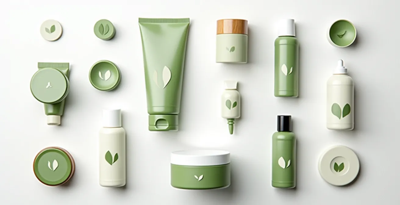 Verschiedene Kosmetiksiegel werden nebeneinander verglichen